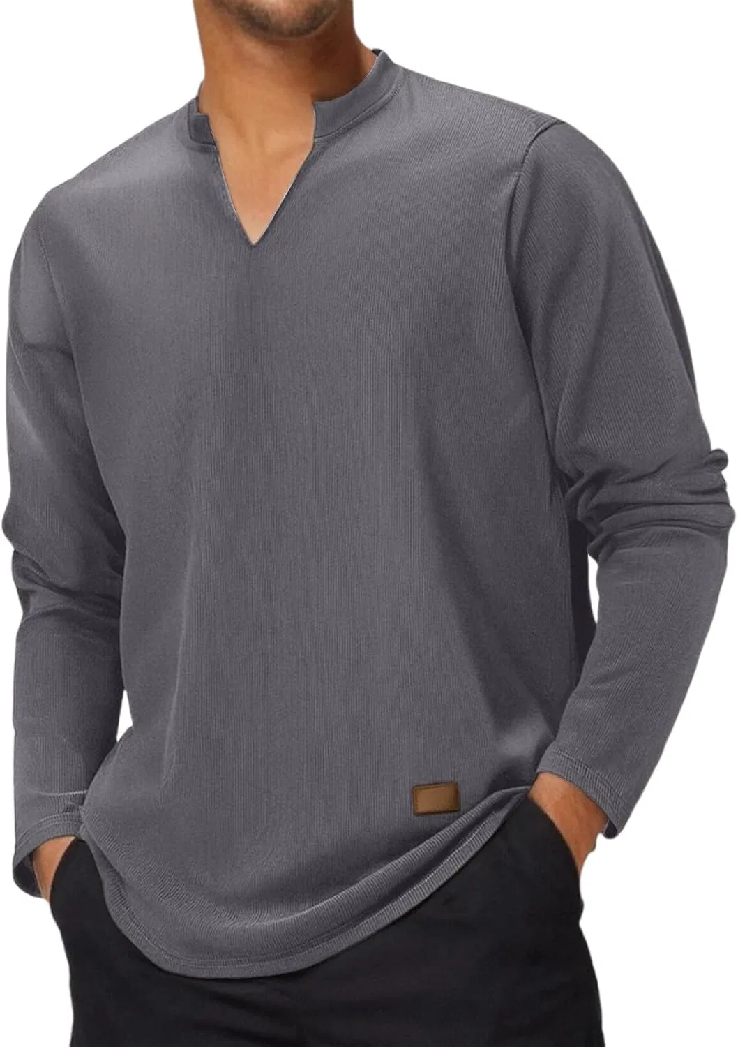 Мужская футболка с длинным рукавом Regular Fit, Light Gray