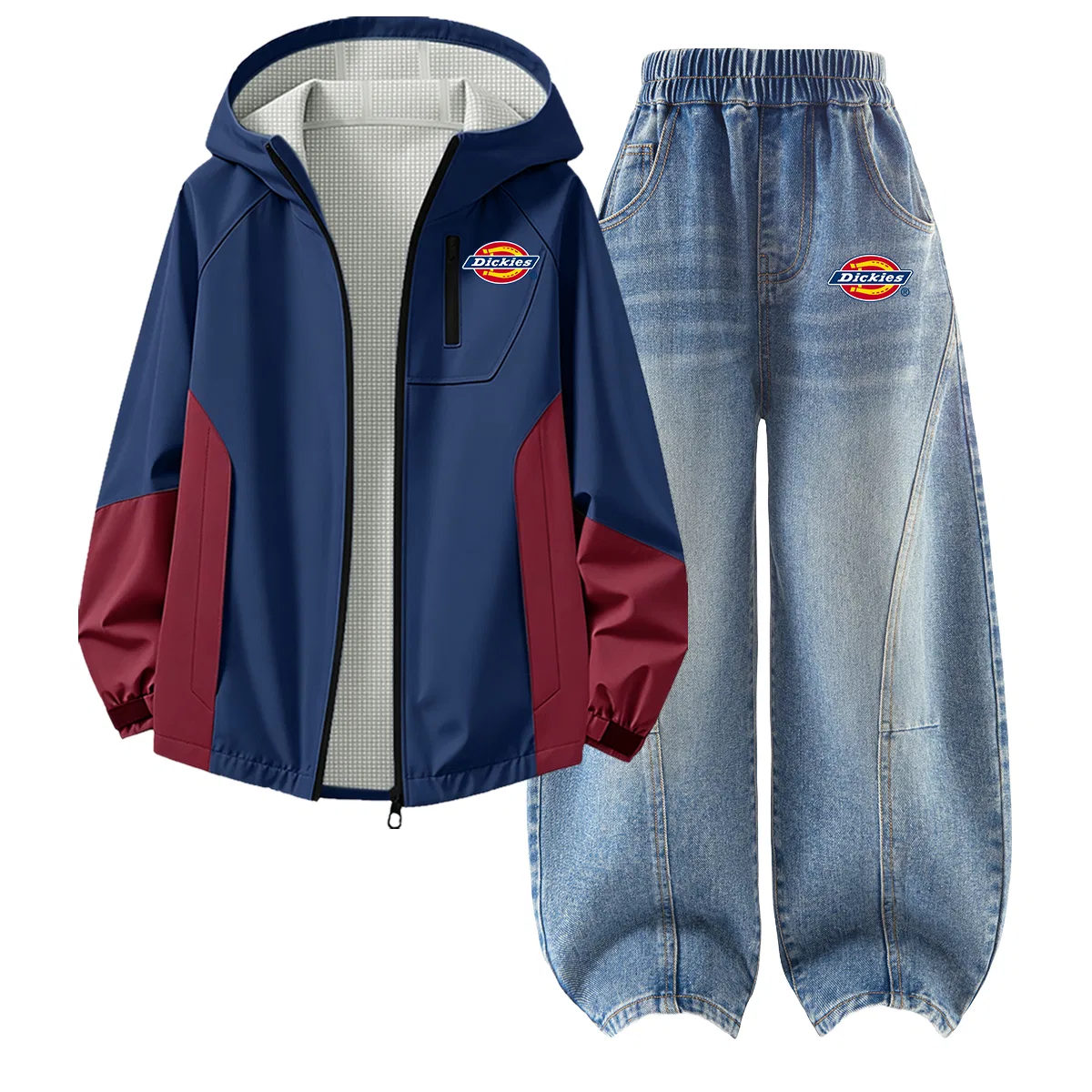 Детский спортивный костюм с капюшоном Silicone Logo K Night Navigation Blue+Logo Thick K Denim Blue, Dickies — фото 4