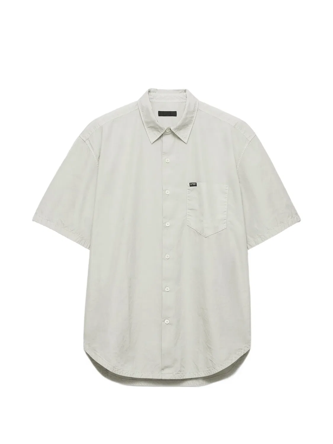 Рубашка с коротким рукавом, хлопковая, зеленая Prada, зеленый