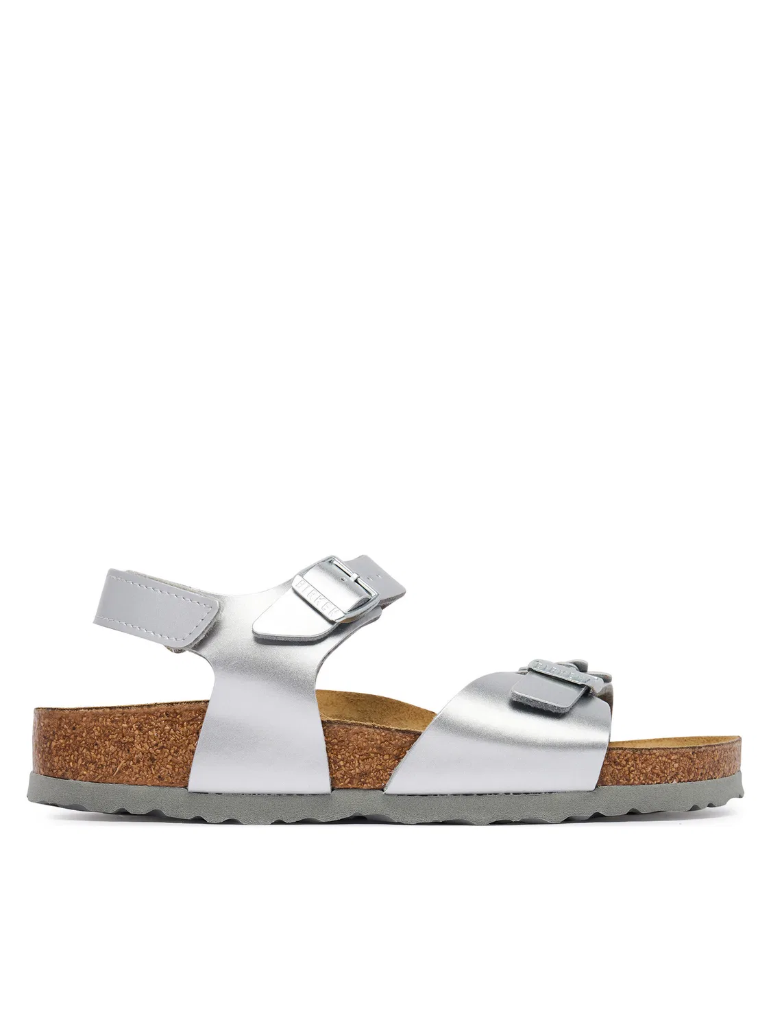 Сандалии для девочки Rio As Flowers Birkenstock, серебристый