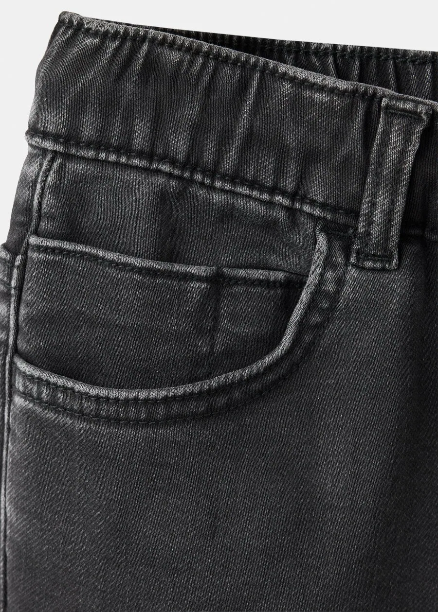 Детские джинсы MANGO KIDS Regular Jeans 'COMFY' черного цвета — фото 4