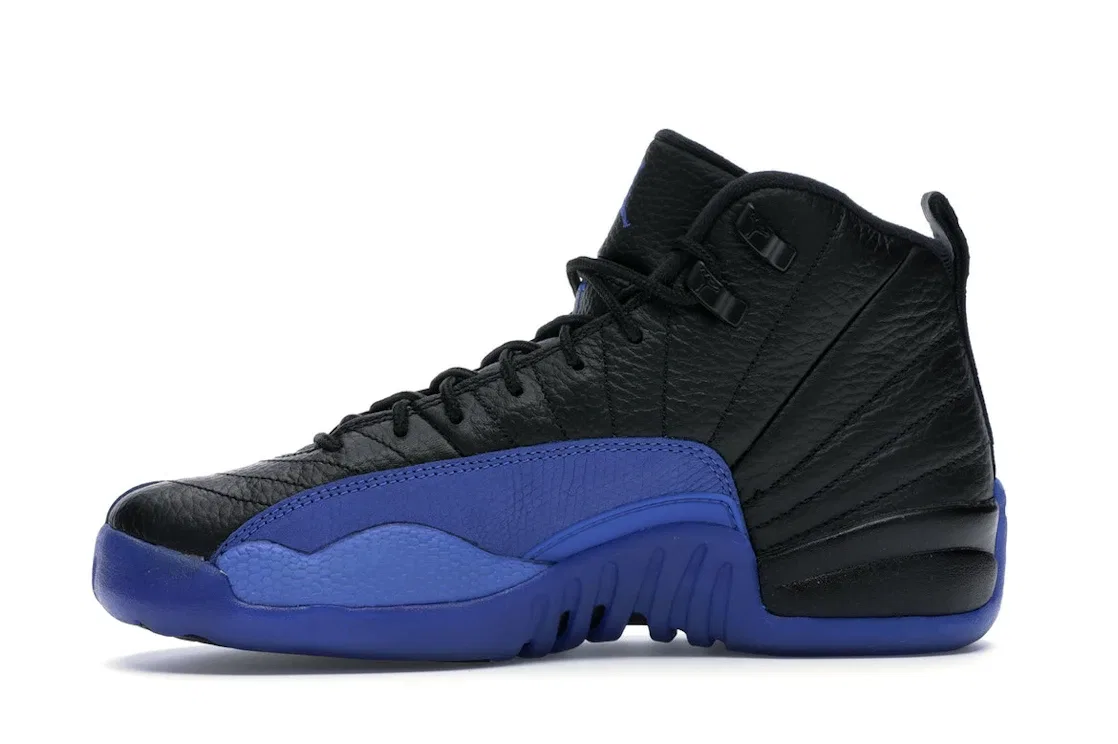 Детские кроссовки с кожаным верхом Jordan 12 Retro Jordan, Black/Game Royal-Black — фото 3