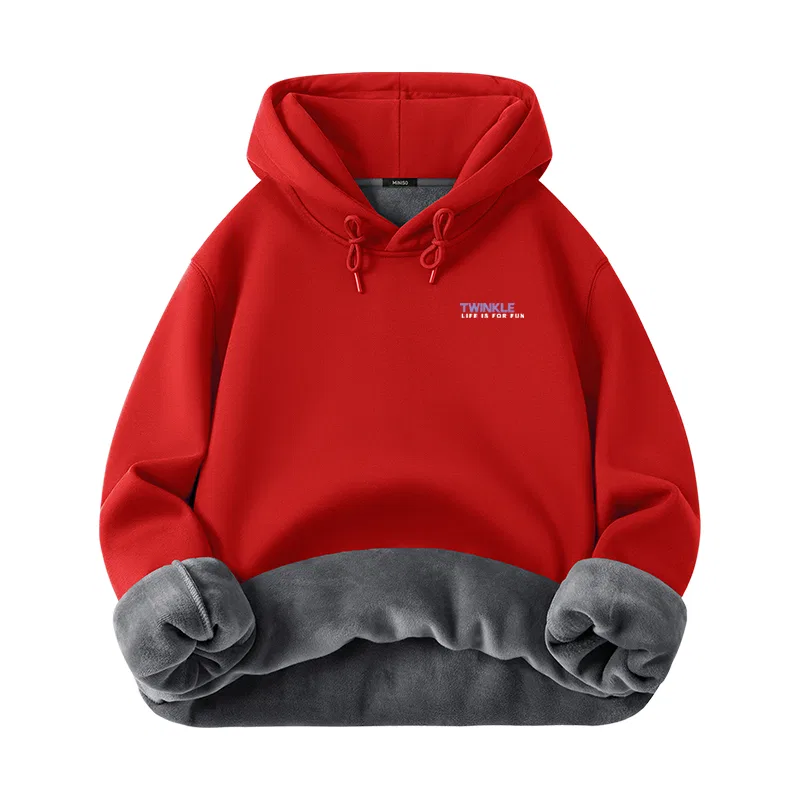 Детский худи с капюшоном Miniso, Red Fresh Purple Chest Logo