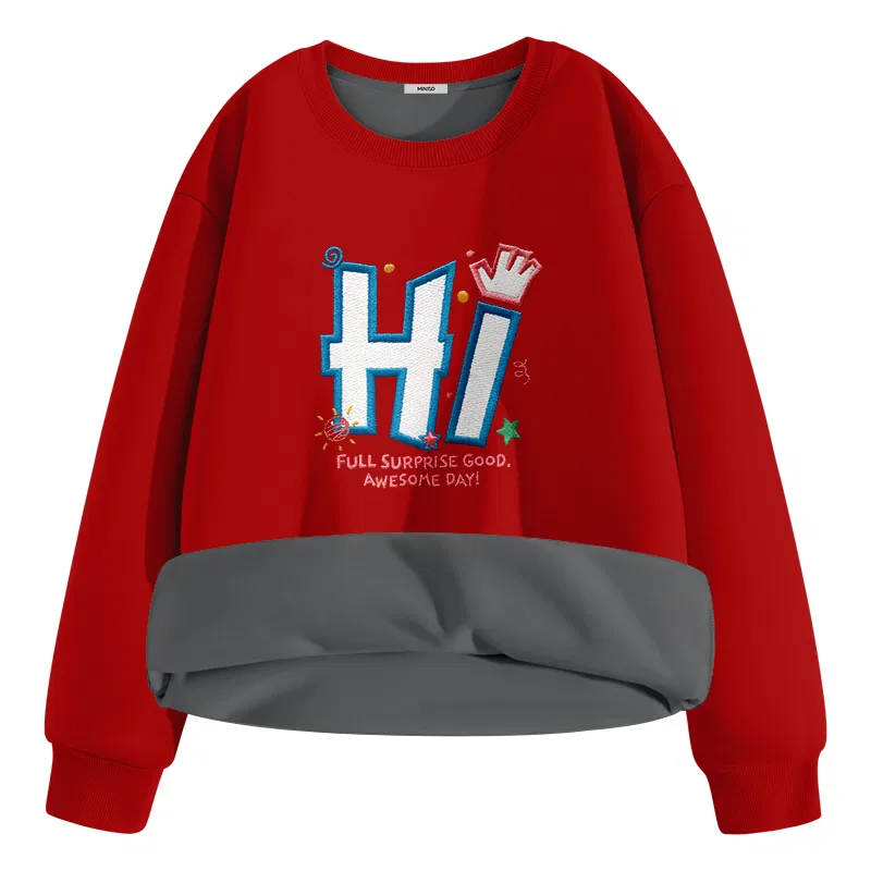 Детский свитшот с начесом Greeting Gesture MINISO, Red