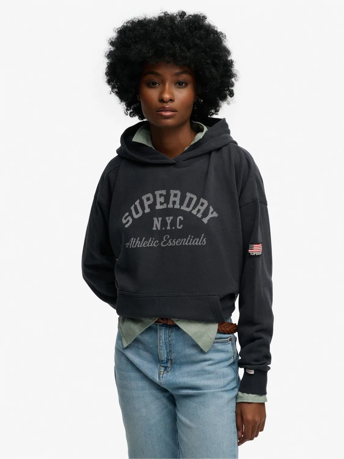 Худи свободного кроя Athletic Essentials Superdry, синий — фото 3