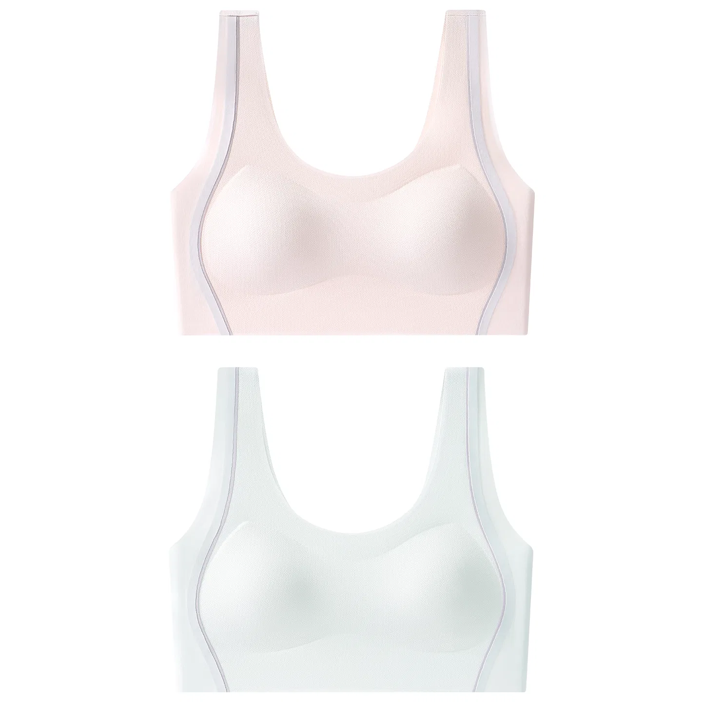 Детский тренировочный бюстгальтер-топ из сетки Red Bean, Light Blue + Light Pink