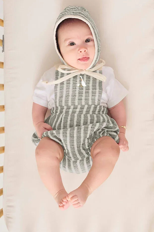 Детский комбинезон для девочек хлопковый Mother goose embroidered muslin baby salopet Miela Kids, Mint