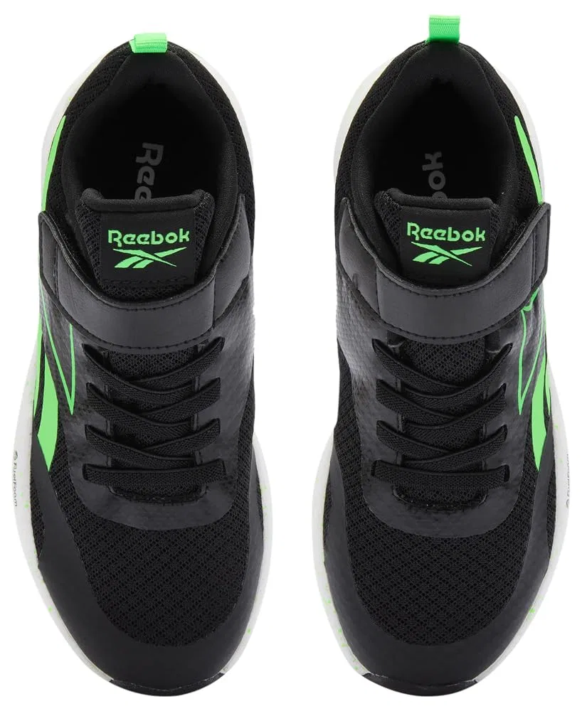 Детские кроссовки для мальчиков с эластичной шнуровкой Energen Run Elastic Lace & Top Strap Reebok, Black Solarlime Ftwrwhite — фото 4