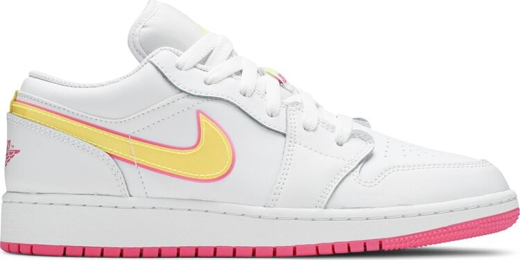 

Кроссовки Air Jordan 1 Low GS Edge Glow, белый, Белый;желтый, Кроссовки Air Jordan 1 Low GS Edge Glow, белый