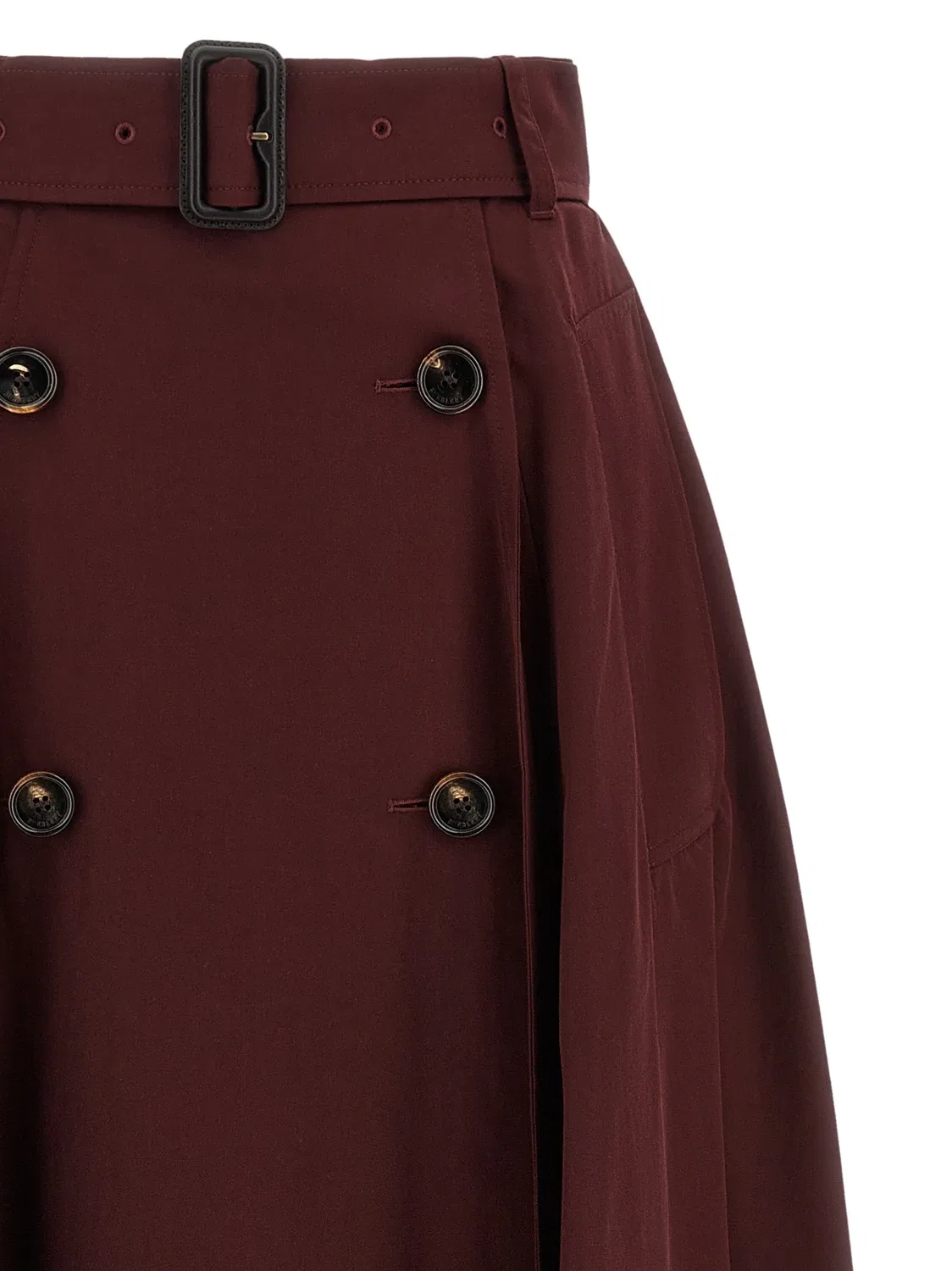 Юбка из габардиновой ткани BURBERRY, бордовый — фото 3