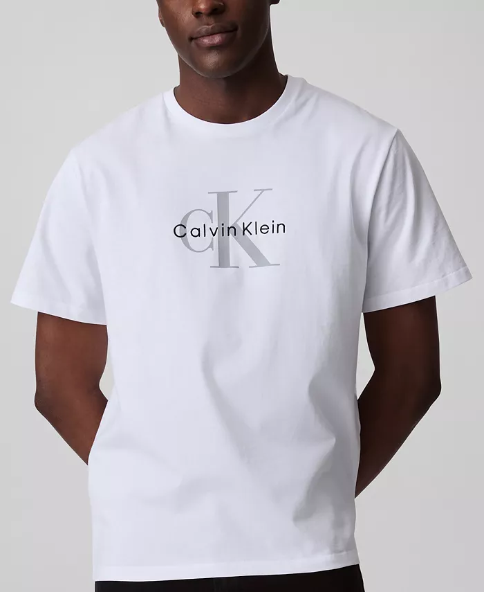 

Мужская футболка свободного кроя с логотипом Calvin Klein, белый
