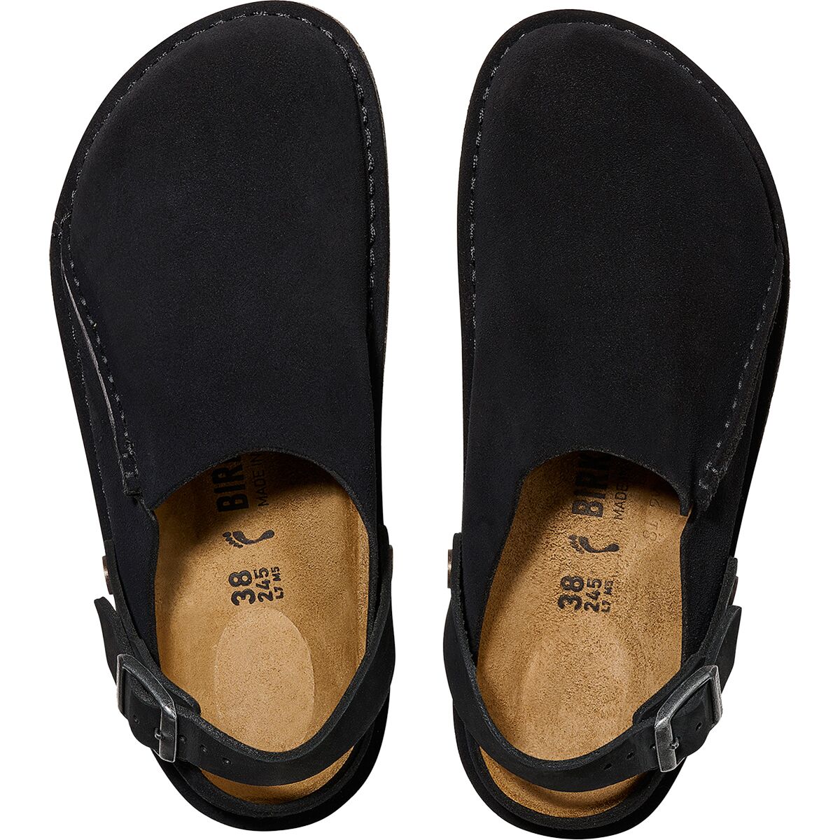 Лютри узкие замшевые клоги Birkenstock, черный — фото 2
