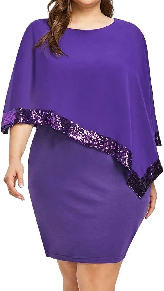Женское мини-платье с открытыми плечами асимметричное Purple