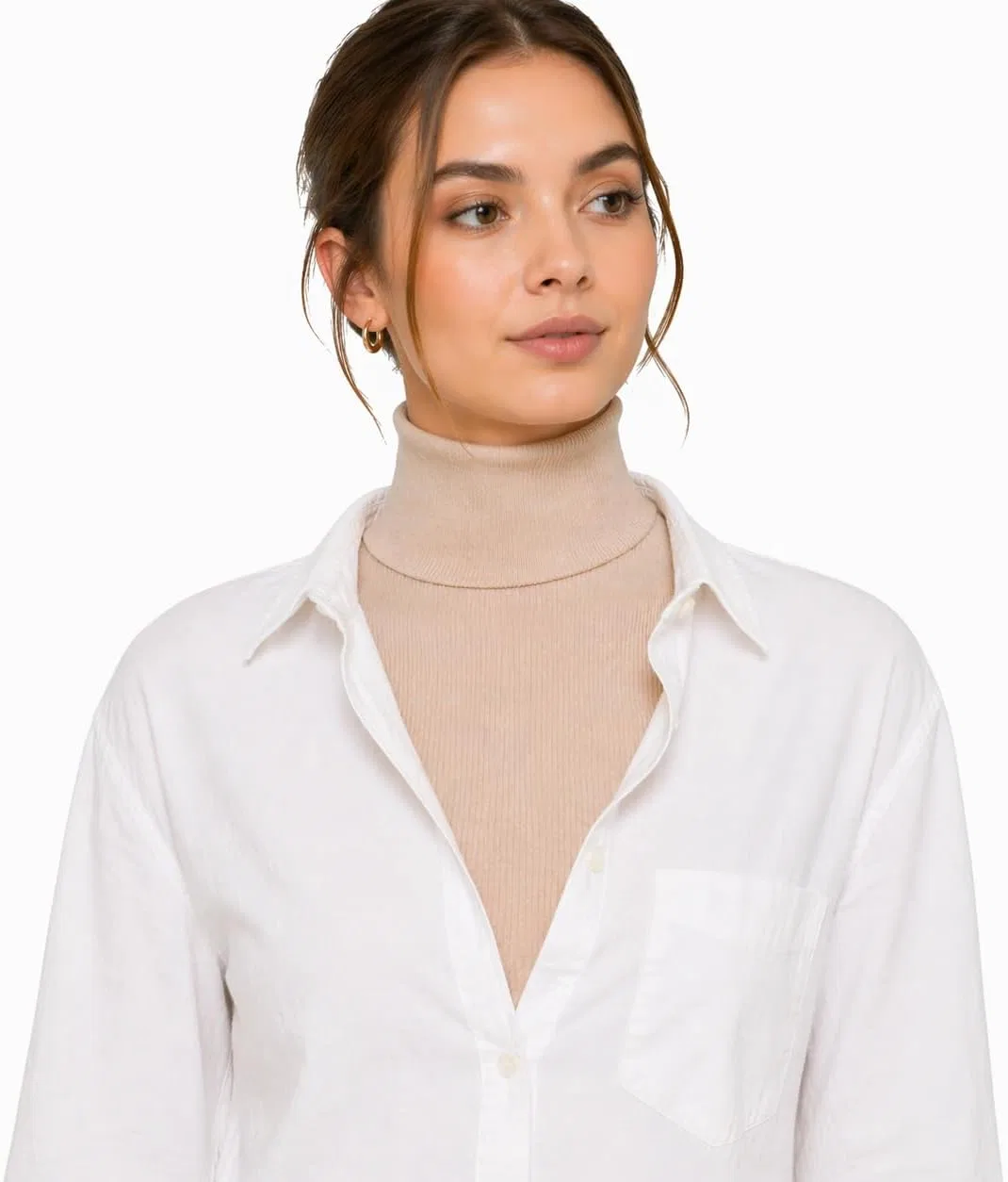 Женский воротник-манишка с имитацией водолазки AMAL, Light Beige — фото 4