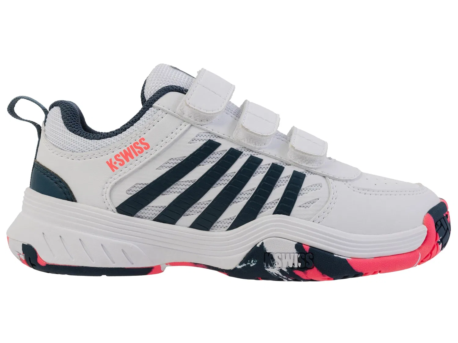Детские кроссовки с липучкой Courtexpress 2 Strap K-Swiss, Weiss Rosa