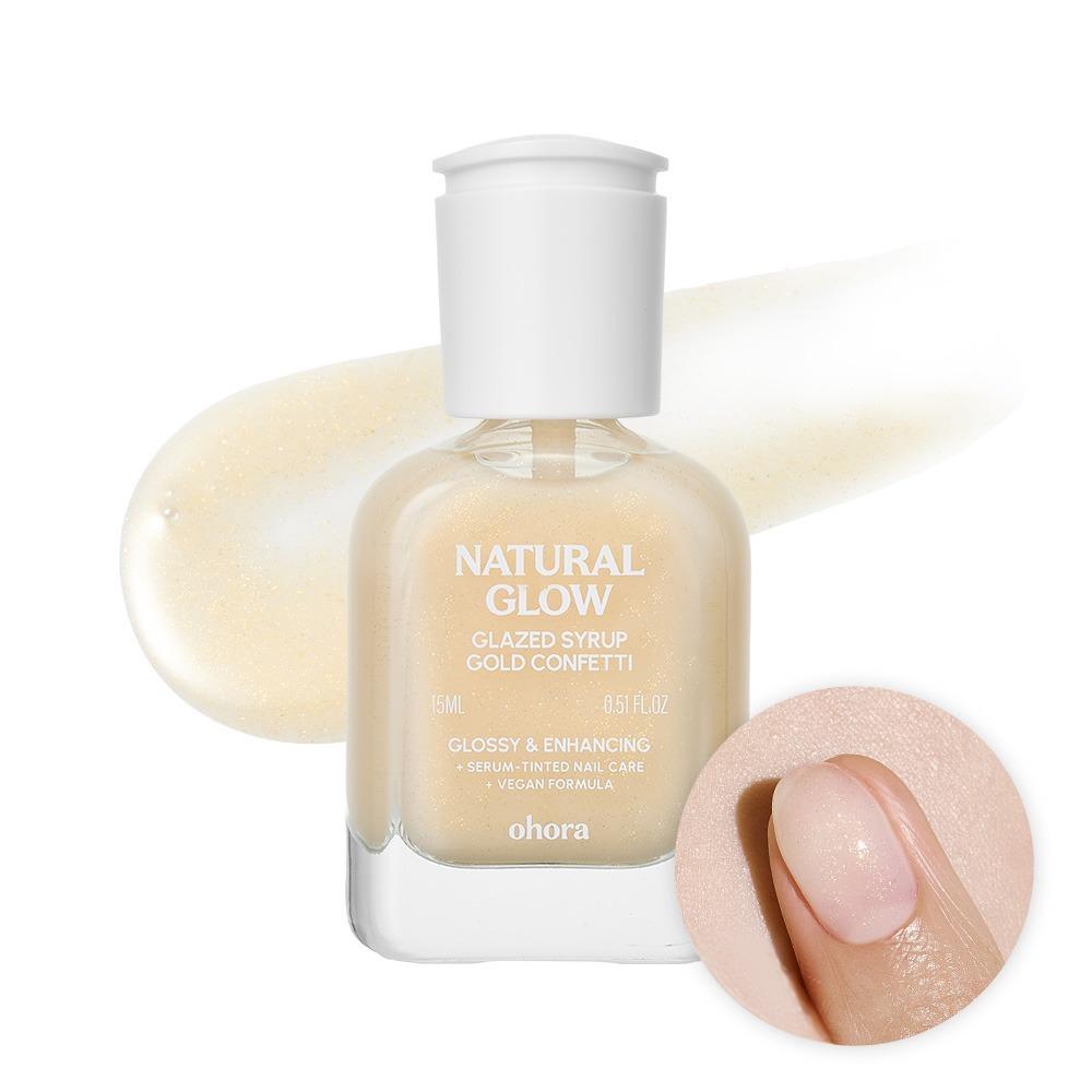 Укрепляющий гель-лак Ohora Natural Glow Glazed Line, Gold Confetti, 15 мл