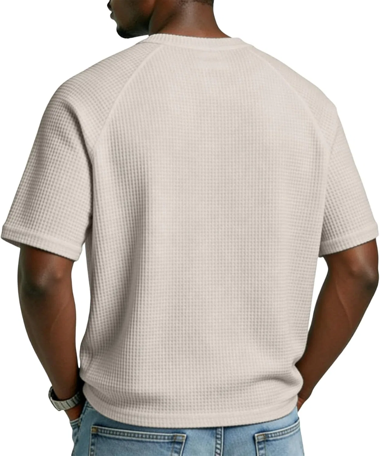 Мужская футболка с вафельным узором Patriotic T Shirt, Beige — фото 2
