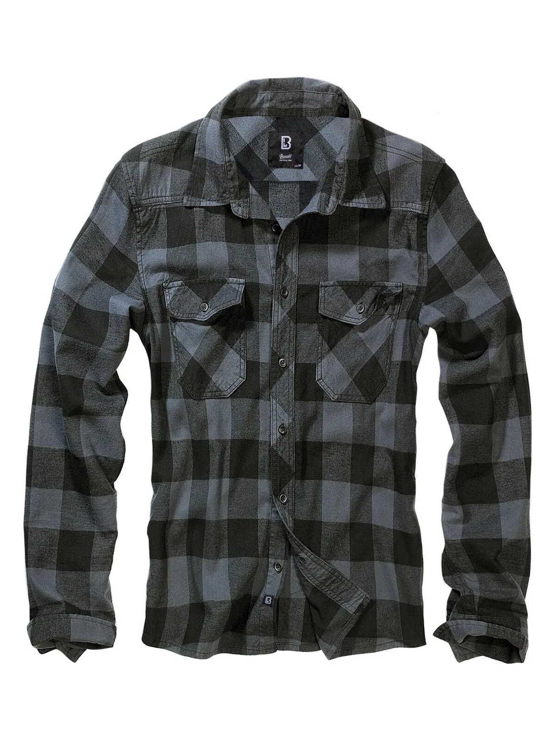 Мужская фланелевая рубашка с принтом Brandit Check Shirt Brandit, Черный