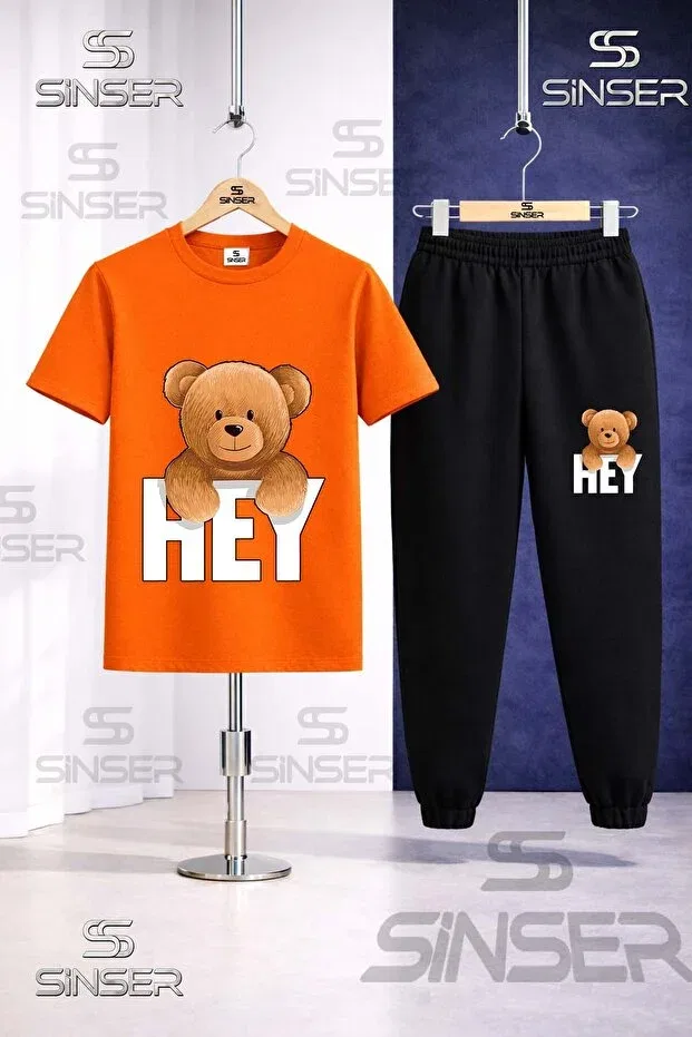 Детский комплект для мальчиков с принтом Ss Sinser, Orange - Black