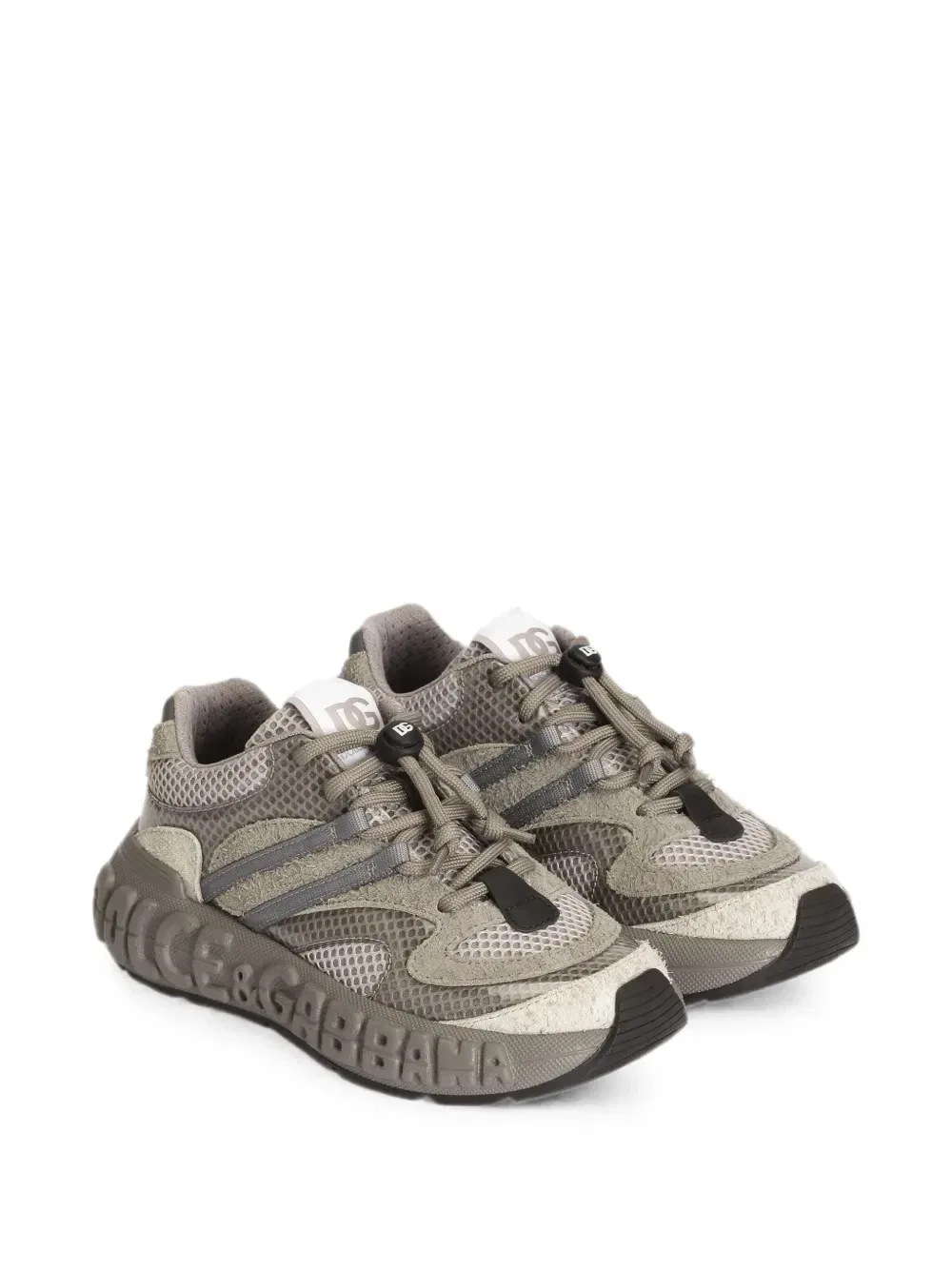 Кроссовки DG Bounce 12 из спилковой телячьей кожи Dolce & Gabbana Kids, серый — фото 2
