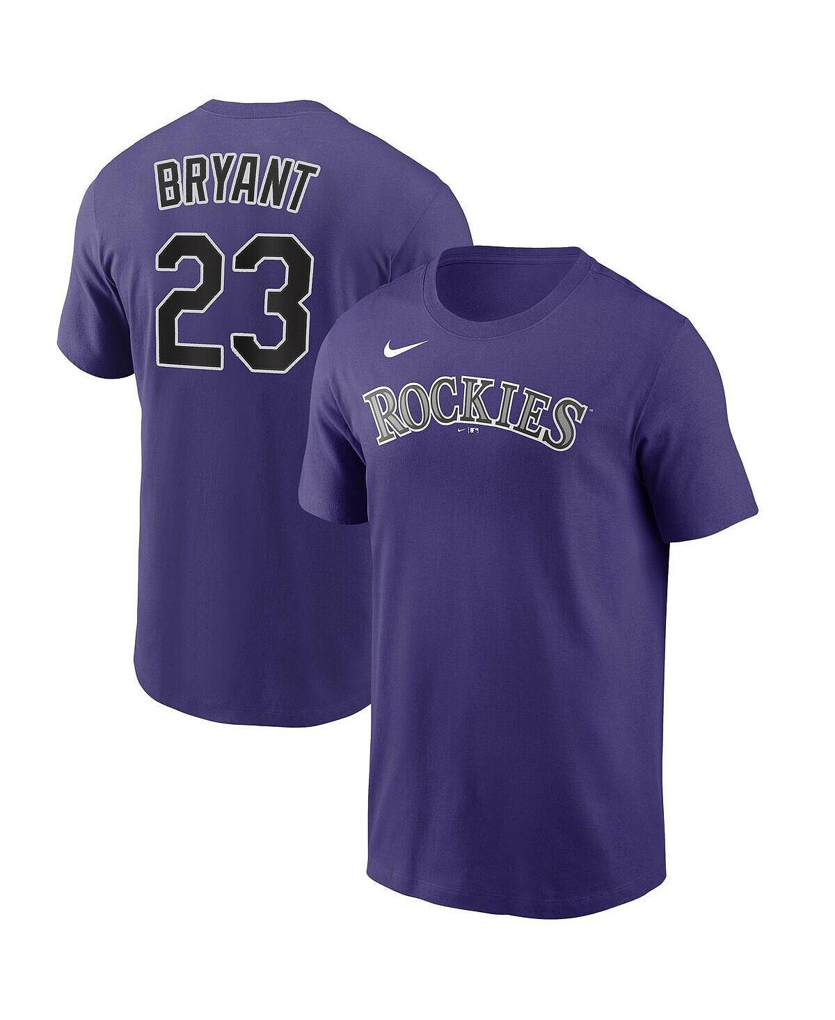 

Мужская футболка kris bryant purple colorado rockies с именем и номером игрока Nike, фиолетовый