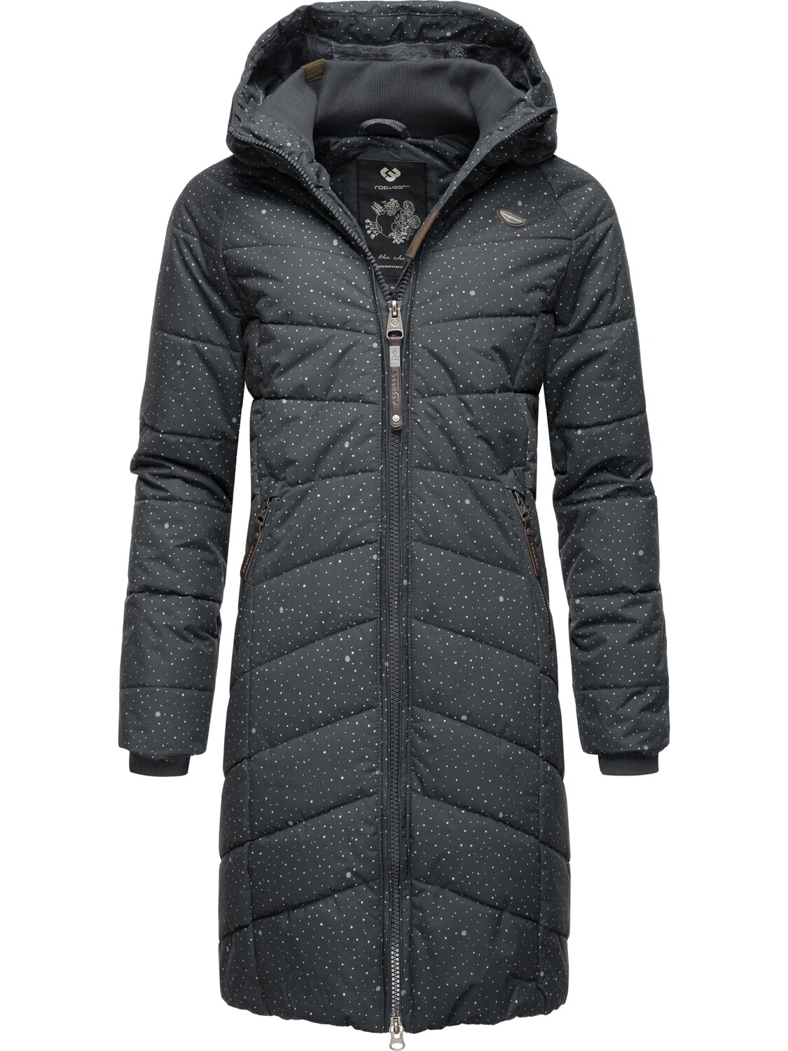 

Пуховик ragwear Steppmantel Dizzie Coat Print, темно серый