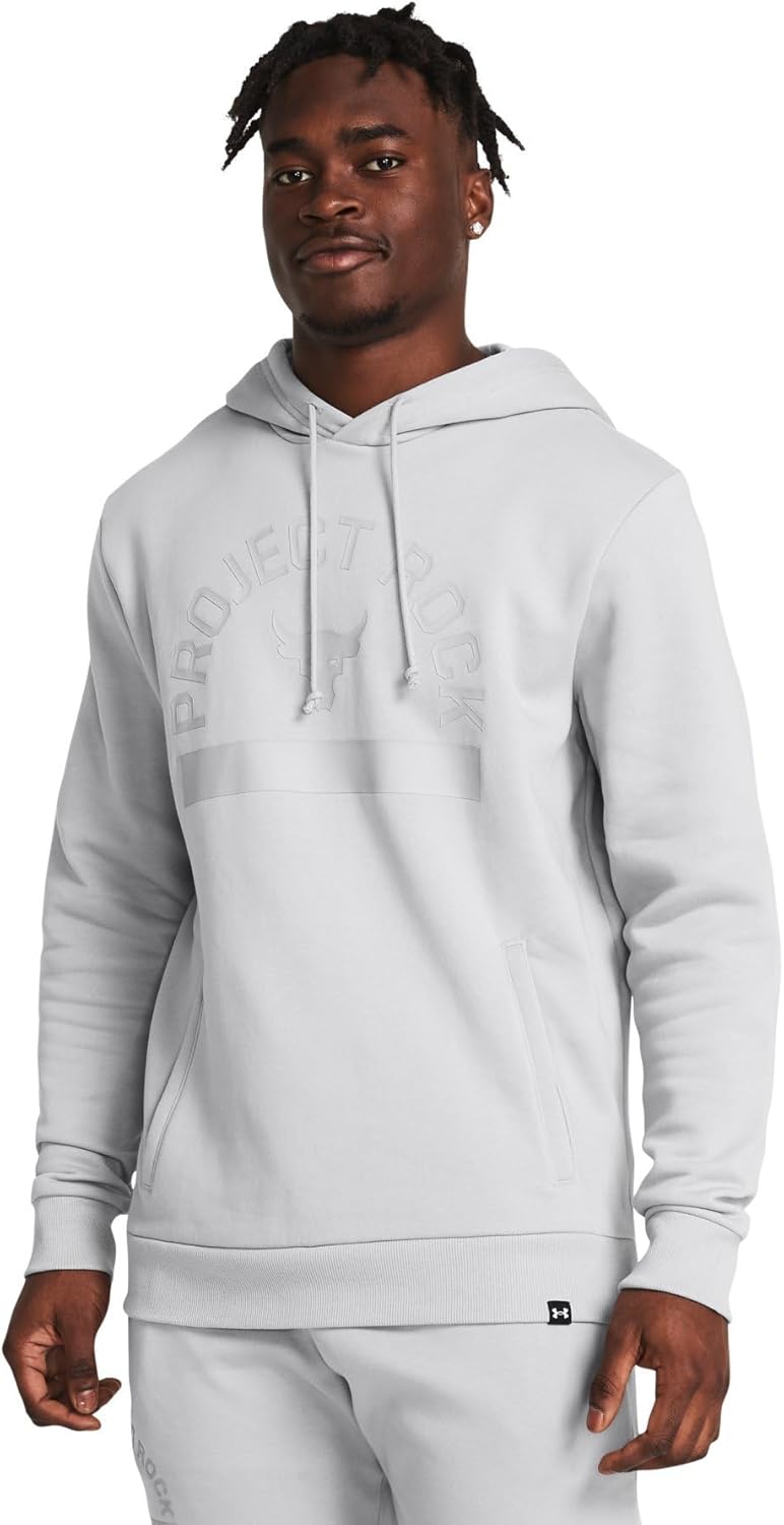 

Мужская флисовая толстовка Under Armour 1385935 UA Project Rock Rival, для тренировок, черный/серый