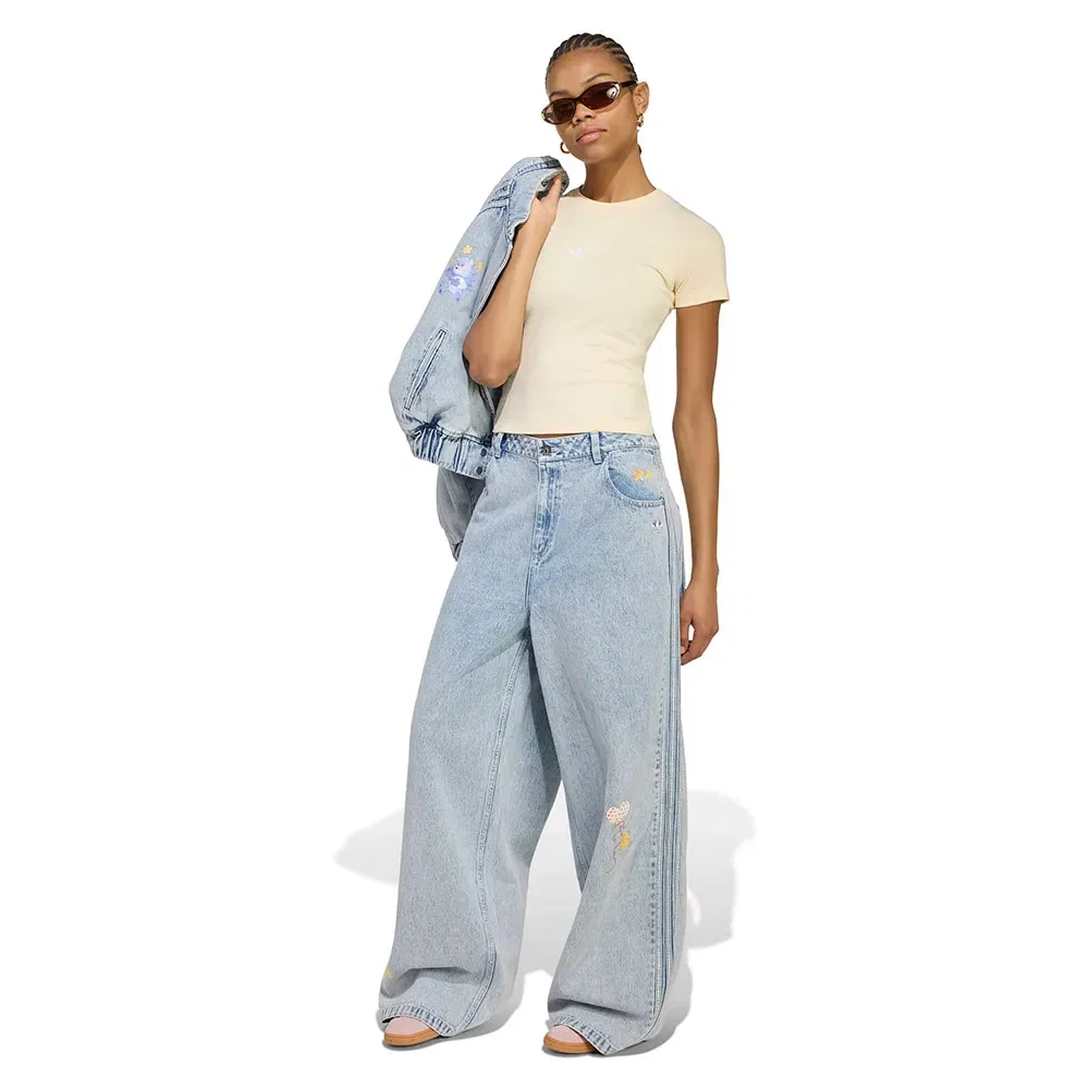 Женские джинсы с высокой посадкой Care Bear Wide Leg Adidas Originals, Blue — фото 4