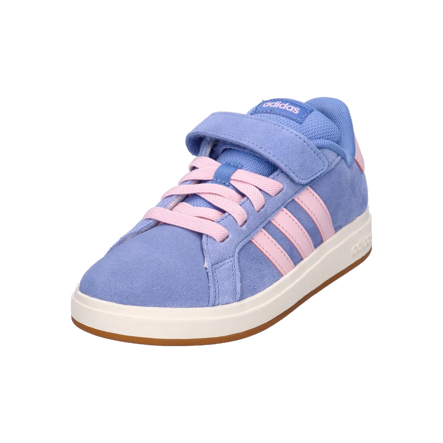 Детские кроссовки из замши Grand Court 00s EL C Adidas, Hellblau Rosa Weiss — фото 4