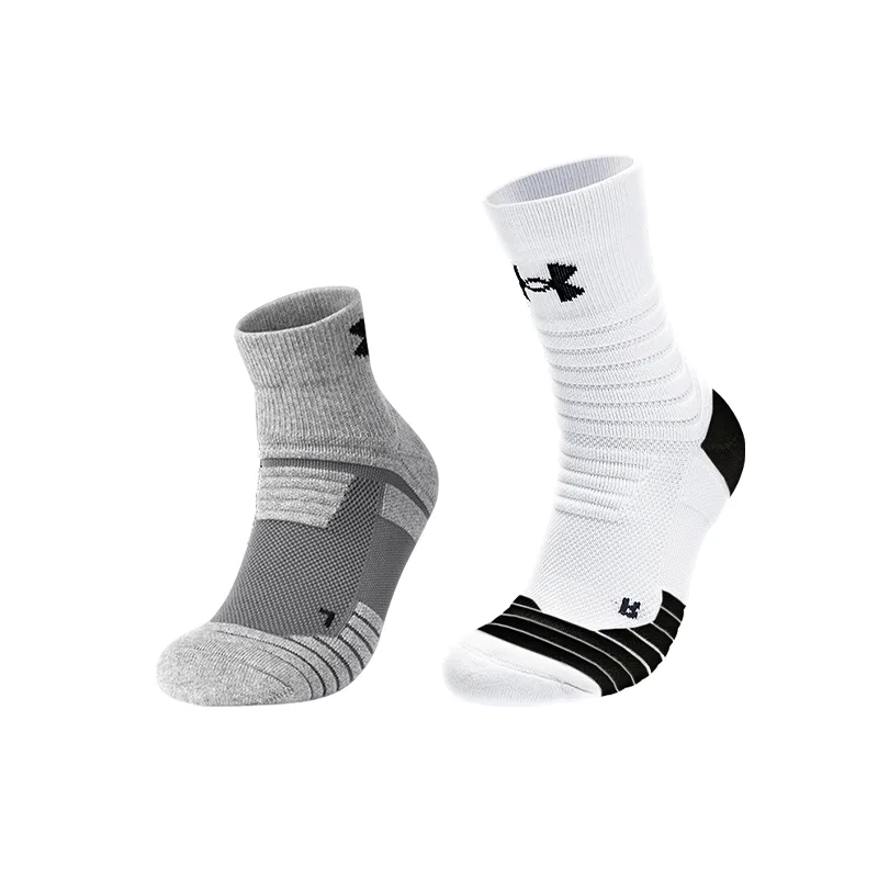 Детские носки с принтом, комплект из 3 пар, Under Armour, Black/White+Gray Short Socks (2 Pack)