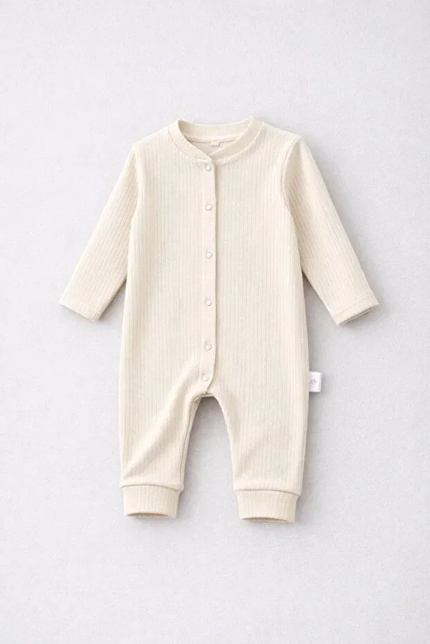 Детский комбинезон для новорожденных с длинным рукавом Nevrankids, Beige — фото 3