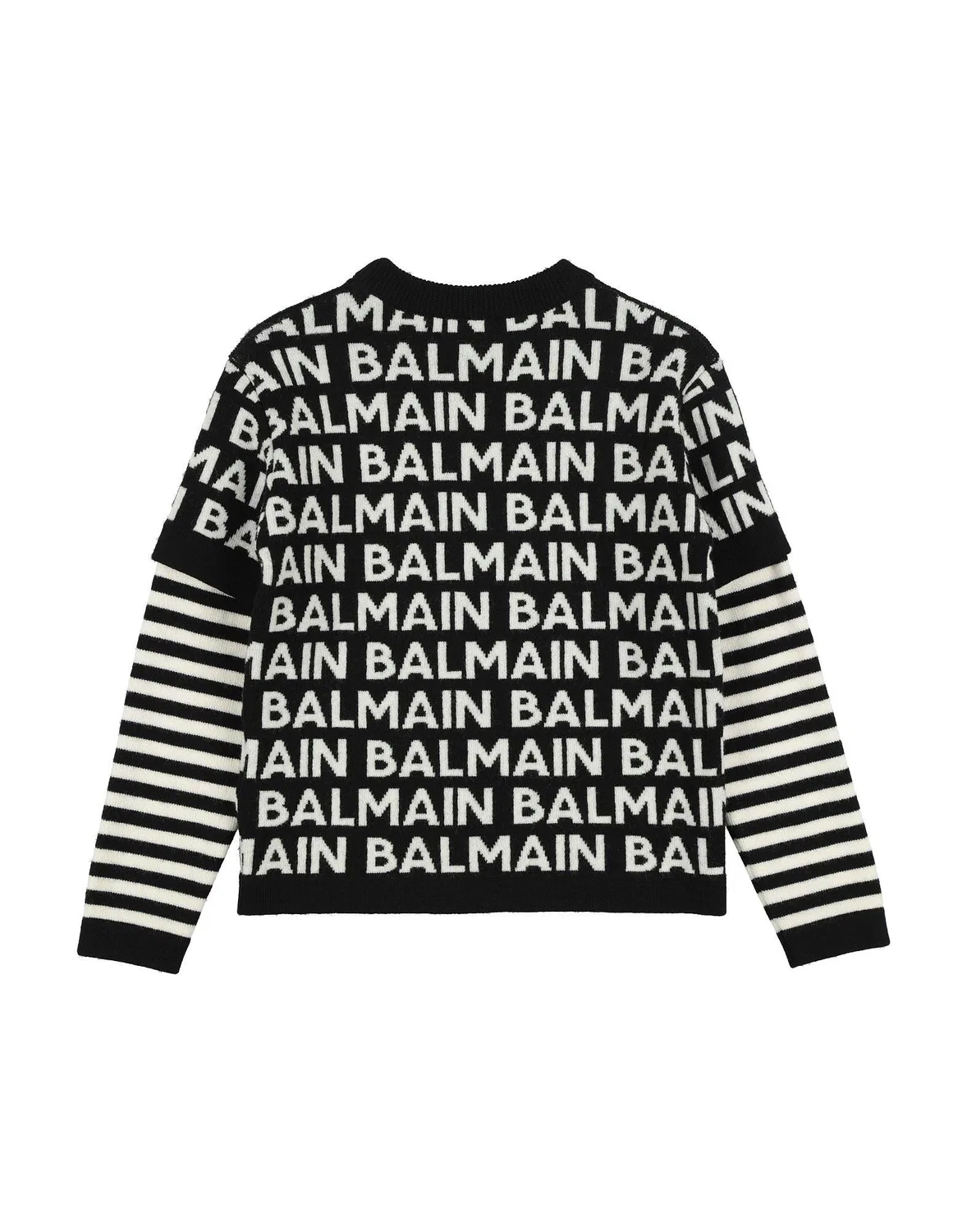 Мужской джемпер с жаккардовым узором Balmain, черный — фото 2