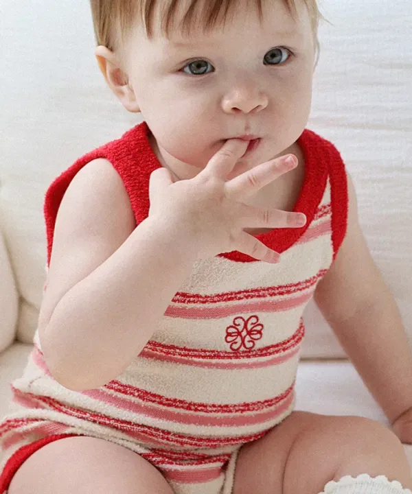Боди из букле и махры, Baby, The Loha, красный