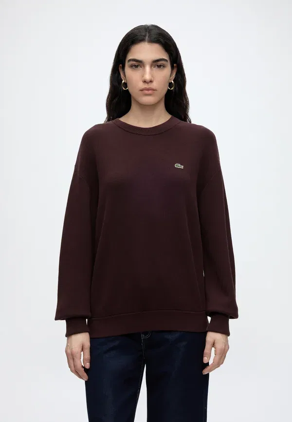 Джемпер Lacoste коричневый, базовый трикотаж