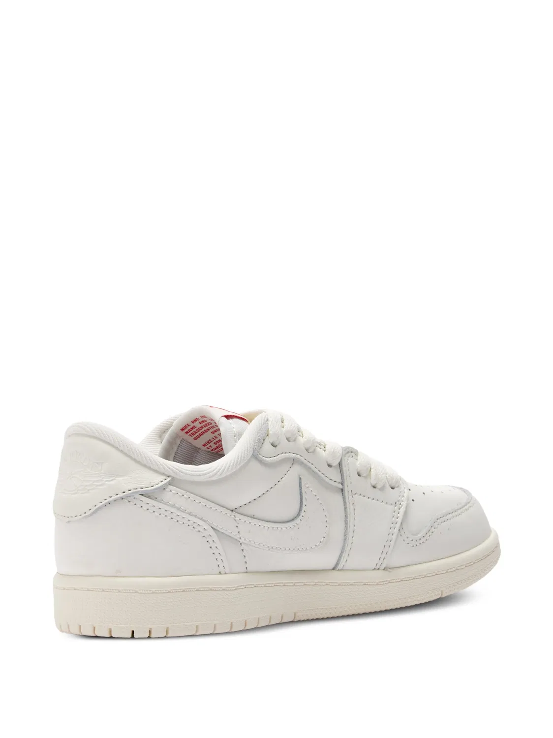 Кроссовки Jordan 1 Retro Low белые кожаные Nike, белый — фото 2