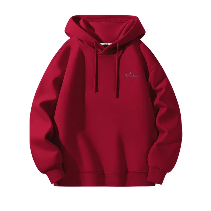 Свитшот детский Free Line Chest Logo MINISO, Heavyweight Spring Fall Burgundy