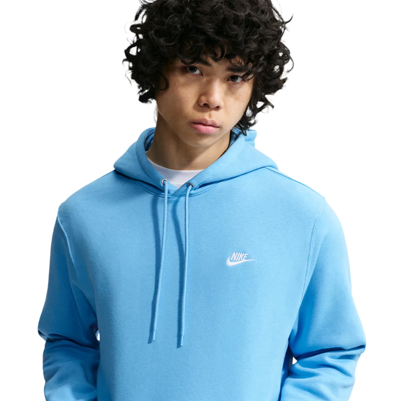 Мужское худи Nike Club Pullover, цвет White/Football Blue/Football Blue