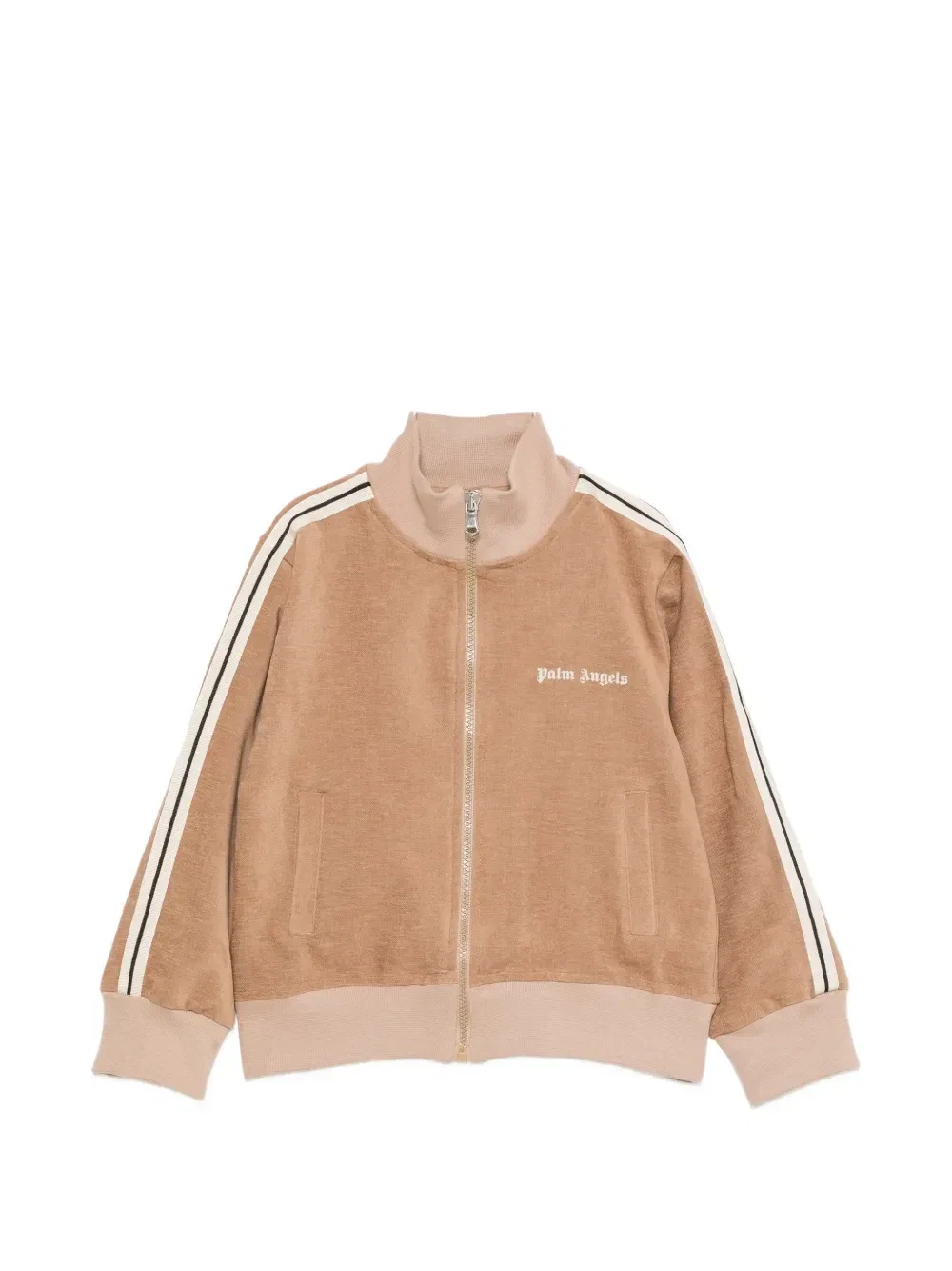 Куртка с логотипом и полосками по бокам Palm Angels Kids, бежевый