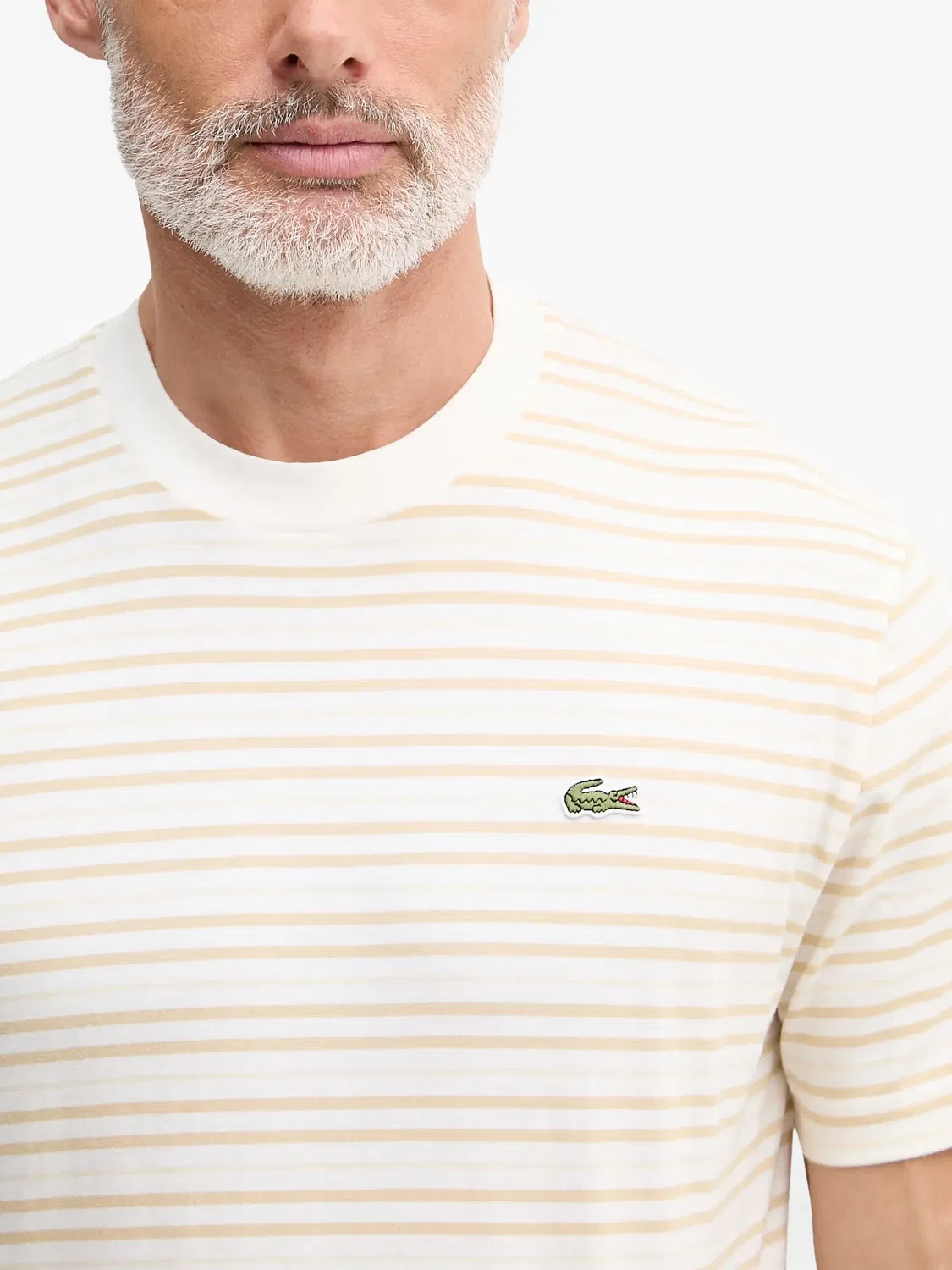 Футболка белая с логотип-патчем Lacoste, белый — фото 2