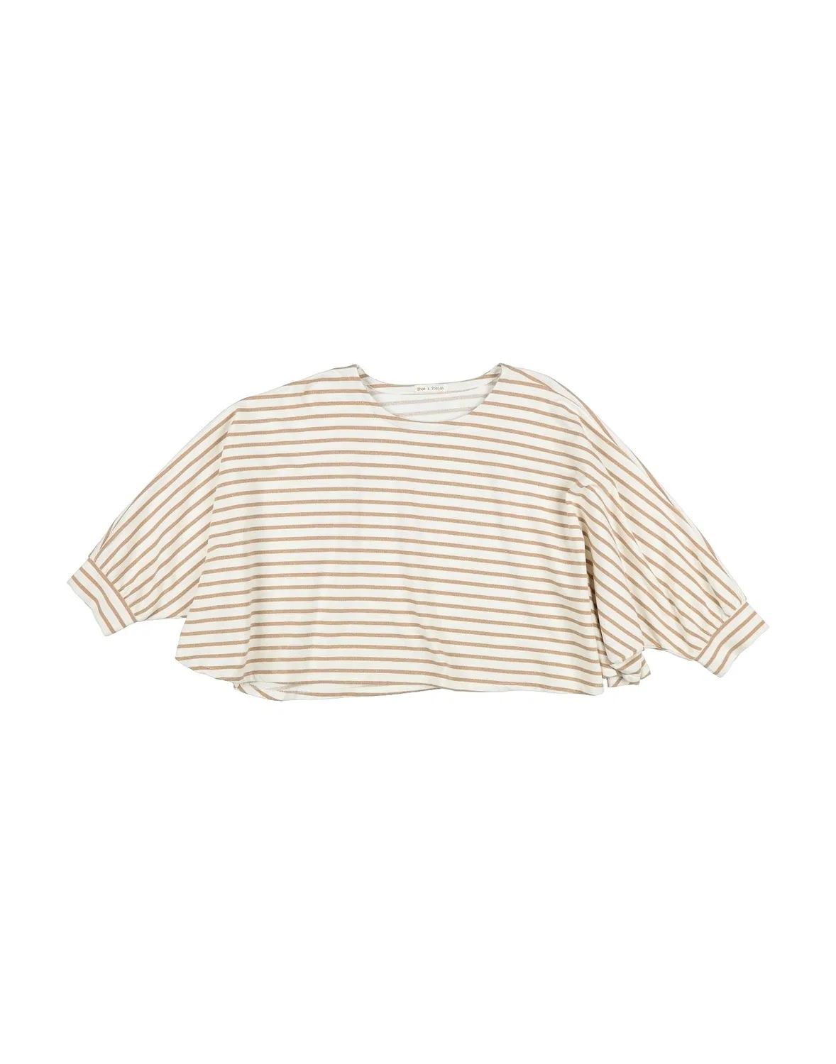 Свитшот из французского терье с металликом Striped Zhoe & Tobiah, кремовый