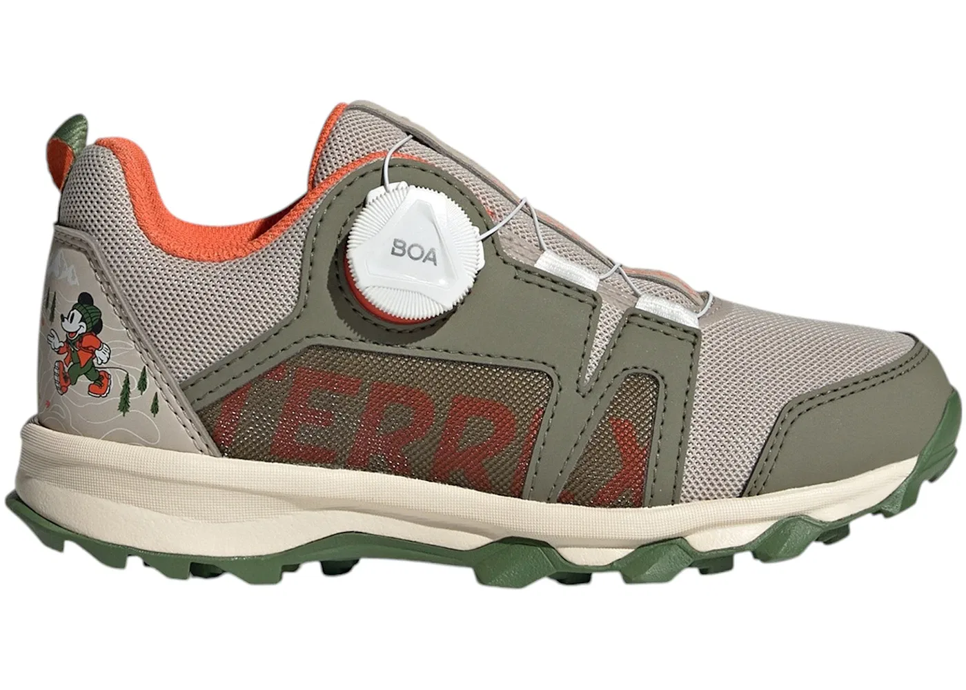 Детские кроссовки для трейла с системой BOA Adidas Terrex Agravic BOA Trail, Wonder Beige Olive Strata Impact Orange