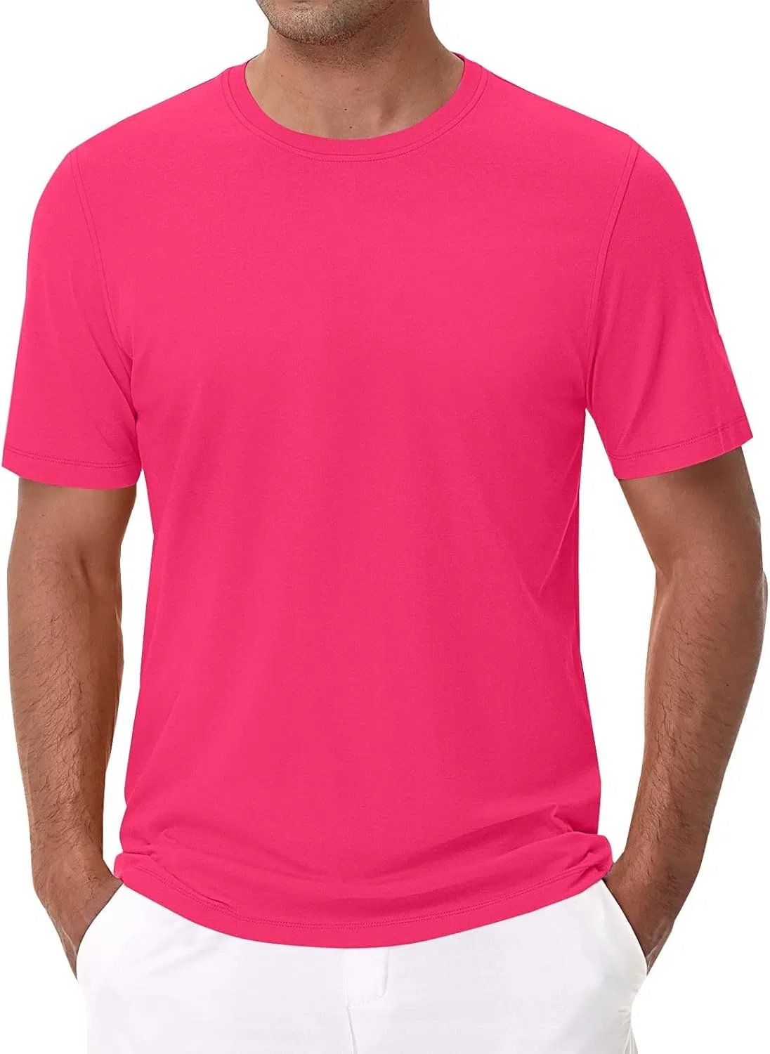 Мужская футболка с круглым вырезом, Lightweight, Hot Pink