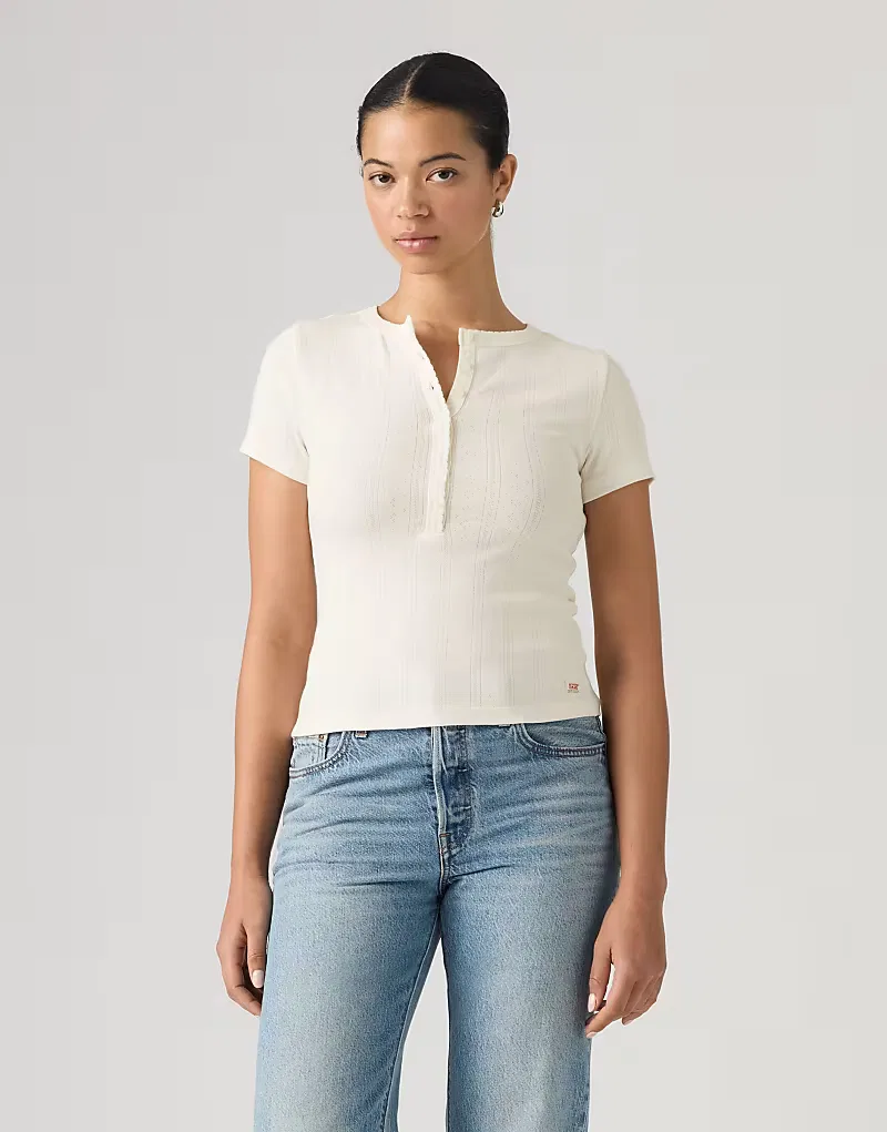 Футболка-поло Levi's Dry Goods с ажурным узором, кремовый