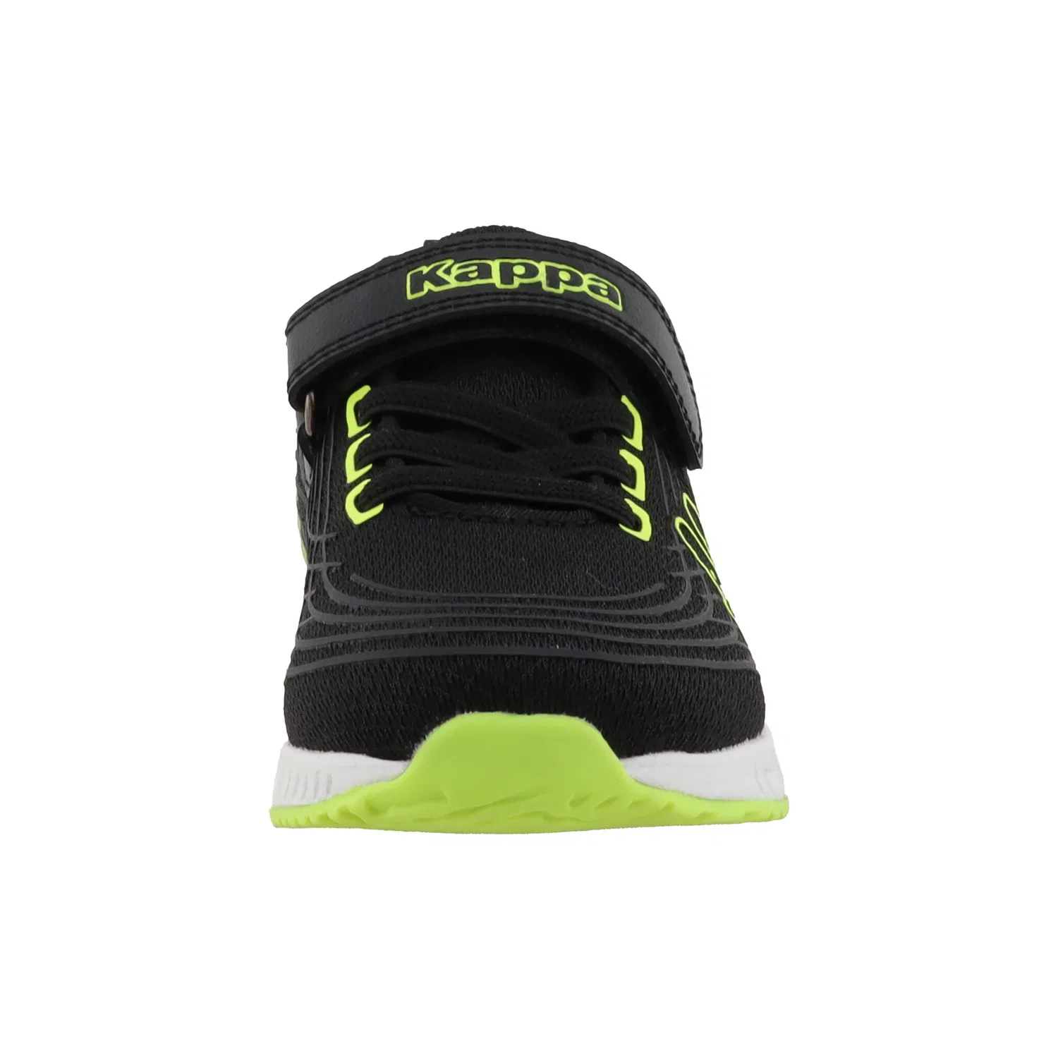 Детские кроссовки на шнуровке Kappa, Black/Lime — фото 4
