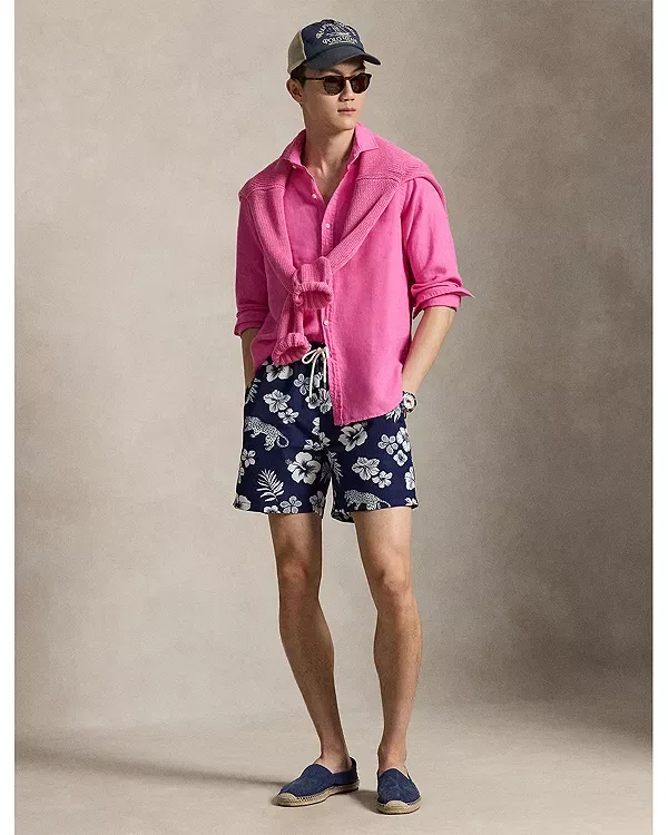 Мужская рубашка из льна Polo Ralph Lauren, Baja Pink — фото 2