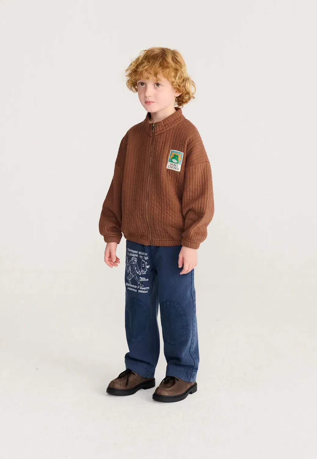 Толстовка унисекс с логотипом Beast tag на молнии Bobo Choses, Chocolate