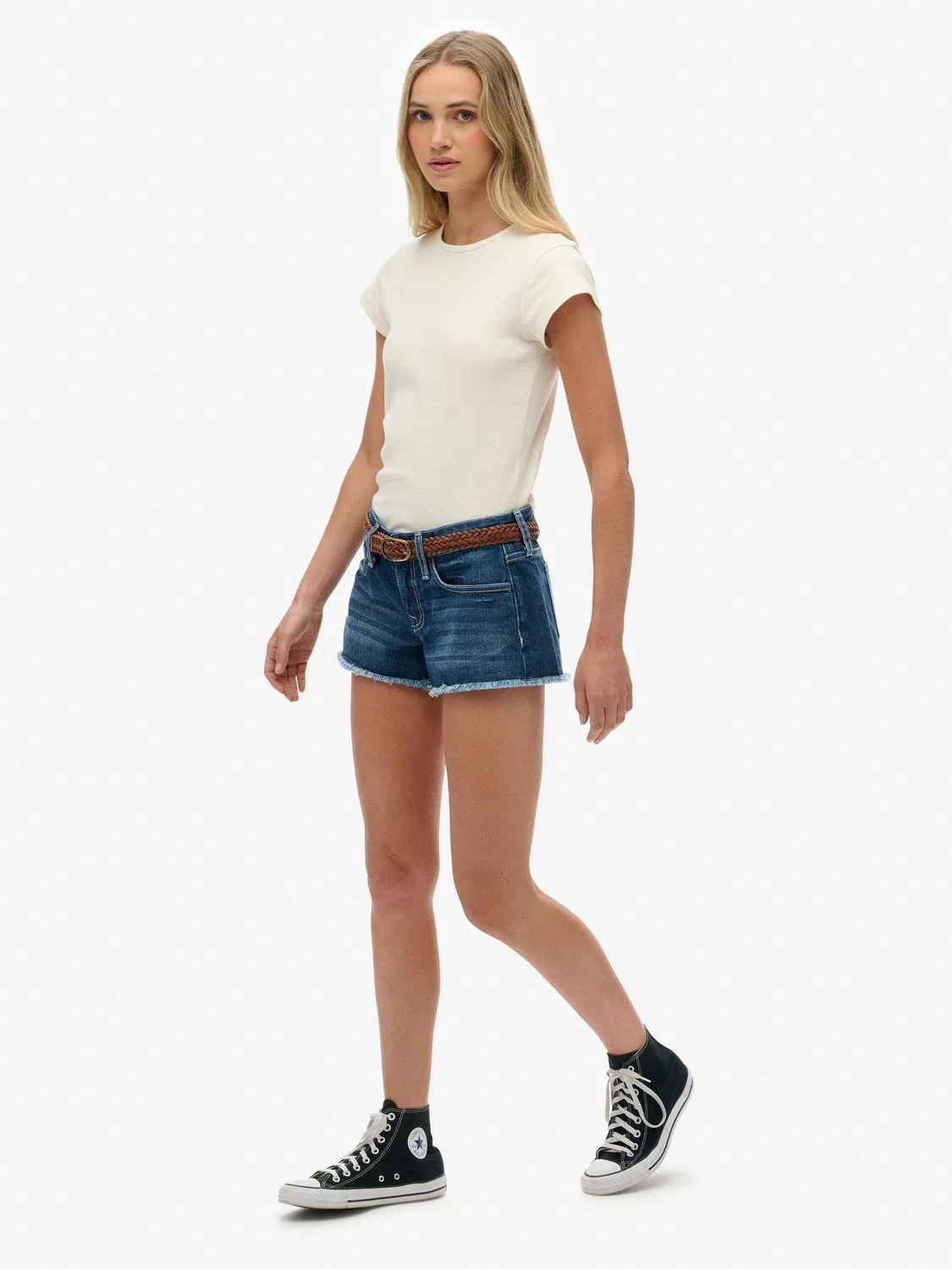 Шорты джинсовые Low Rise Hot Shorts Superdry, синие — фото 4