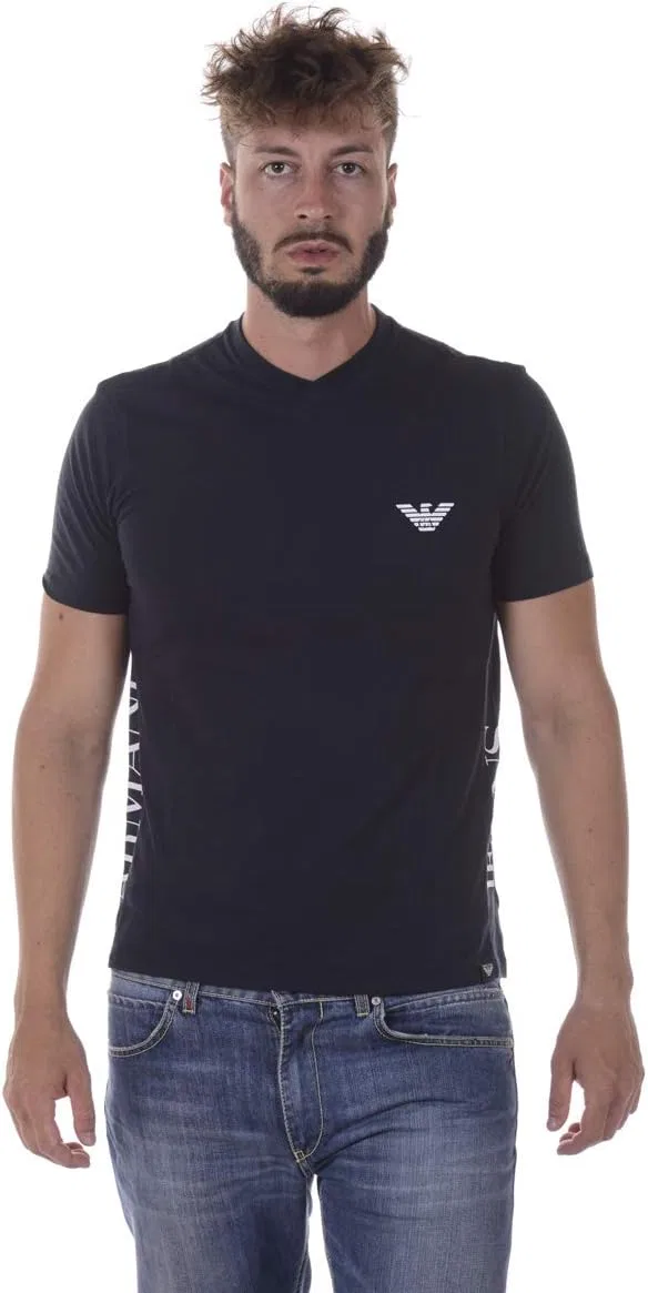 Мужская футболка с принтом Side Logo Tshirt Emporio Armani, Blue
