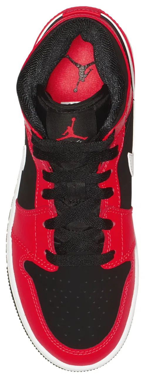 Баскетбольные кроссовки для мальчиков AJ 1 Mid Jordan, цвет Black/Infrared 23/White — фото 4