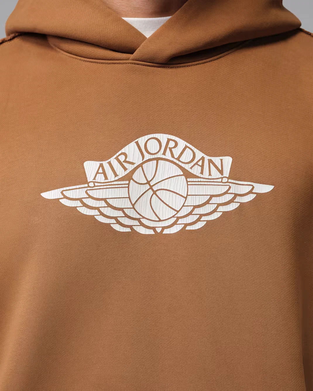 Мужская флисовая толстовка с капюшоном Jordan Flight Wings, Light British Tan/Sail — фото 4